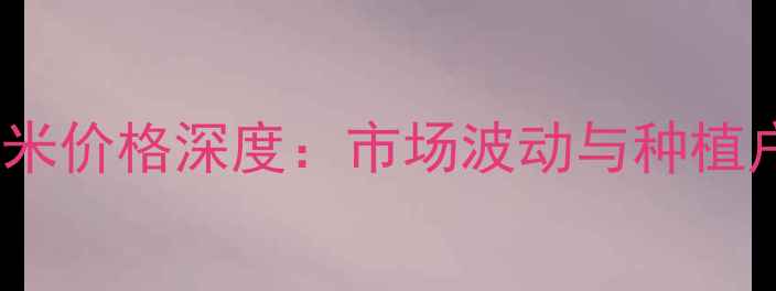 图片 12月辉南玉米价格深度：市场波动与种植户应对策略1