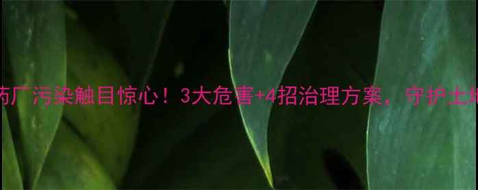 图片 ⚠️农村农药厂污染触目惊心！3大危害+4招治理方案，守护土地健康必看！