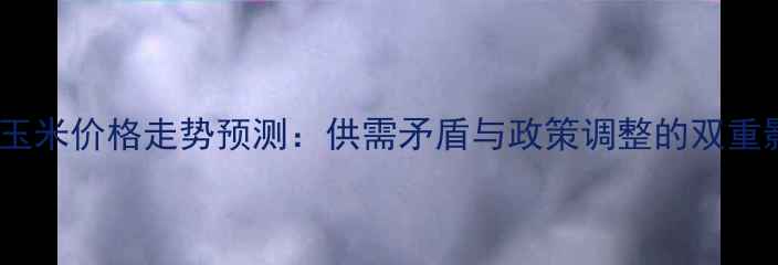 图片 中国玉米价格走势预测：供需矛盾与政策调整的双重影响2