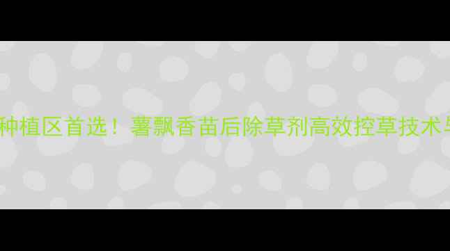 图片 云南马铃薯种植区首选！薯飘香苗后除草剂高效控草技术与使用指南1