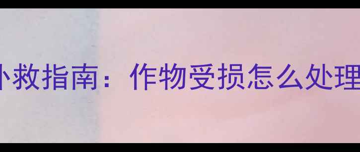 图片 仲丁灵除草剂过量使用补救指南：作物受损怎么处理？农业安全使用全攻略2