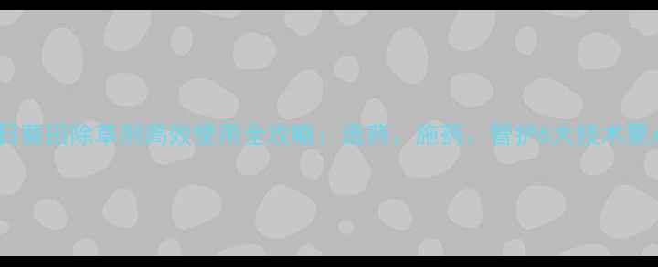 图片 向日葵田除草剂高效使用全攻略：选药、施药、管护6大技术要点2