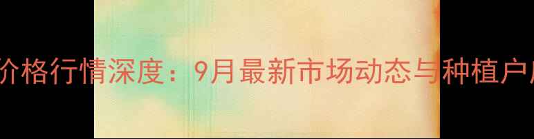 图片 宝坻玉米价格行情深度：9月最新市场动态与种植户应对策略2