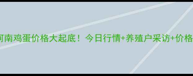 图片 实时更新河南鸡蛋价格大起底！今日行情+养殖户采访+价格走势全🥚2