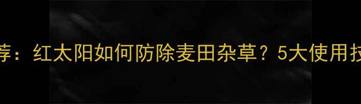 图片 小麦除草剂推荐：红太阳如何防除麦田杂草？5大使用技巧与注意事项