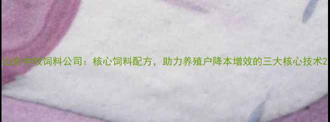图片 山东中牧饲料公司：核心饲料配方，助力养殖户降本增效的三大核心技术2