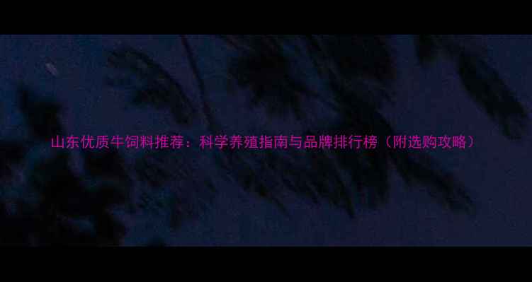 图片 山东优质牛饲料推荐：科学养殖指南与品牌排行榜（附选购攻略）