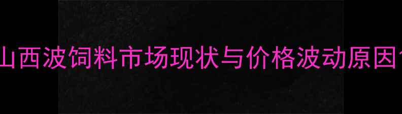 图片 山西波饲料市场现状与价格波动原因1