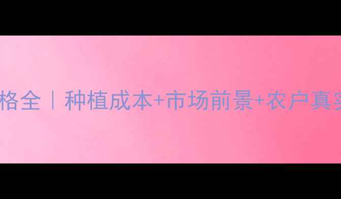 图片 斯品诺价格全｜种植成本+市场前景+农户真实反馈🌱2