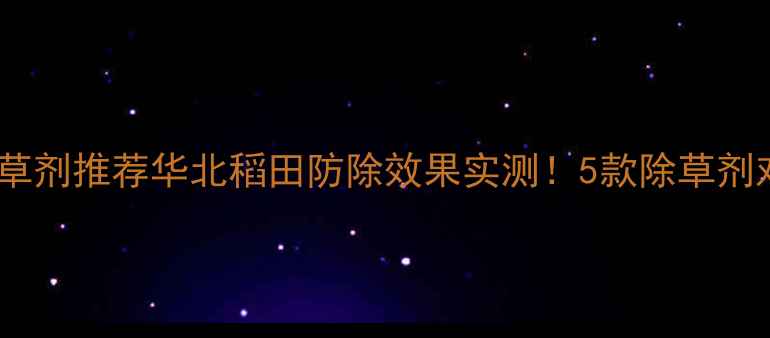 图片 日本看麦娘除草剂推荐华北稻田防除效果实测！5款除草剂对比+使用技巧