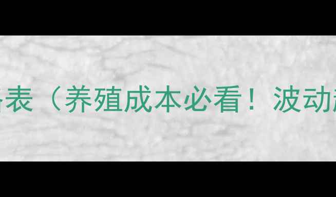 图片 最新全国饲料价格表（养殖成本必看！波动趋势+采购指南）1