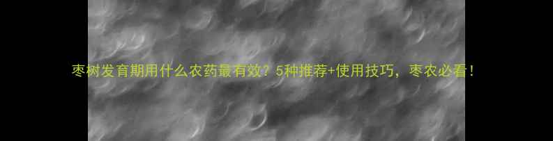 图片 枣树发育期用什么农药最有效？5种推荐+使用技巧，枣农必看！