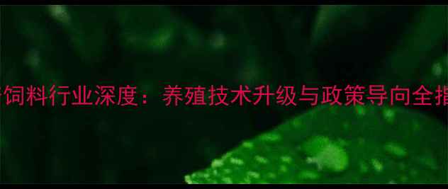 图片 水产饲料行业深度：养殖技术升级与政策导向全指南1