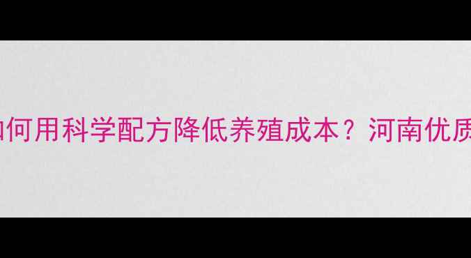 图片 河南兔饲料厂家推荐：如何用科学配方降低养殖成本？河南优质兔饲料的三大核心优势1