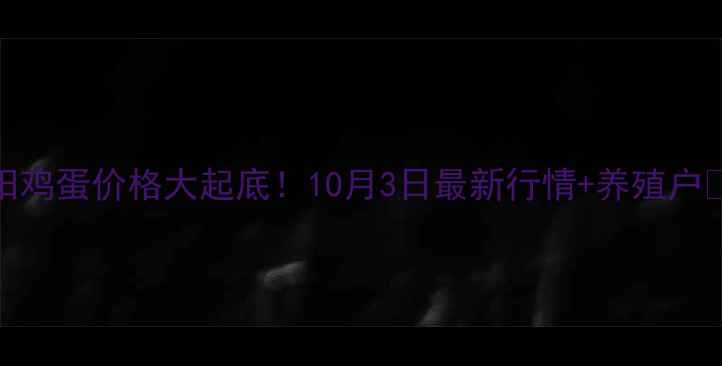 图片 洛阳鸡蛋价格大起底！10月3日最新行情+养殖户🍜🥚
