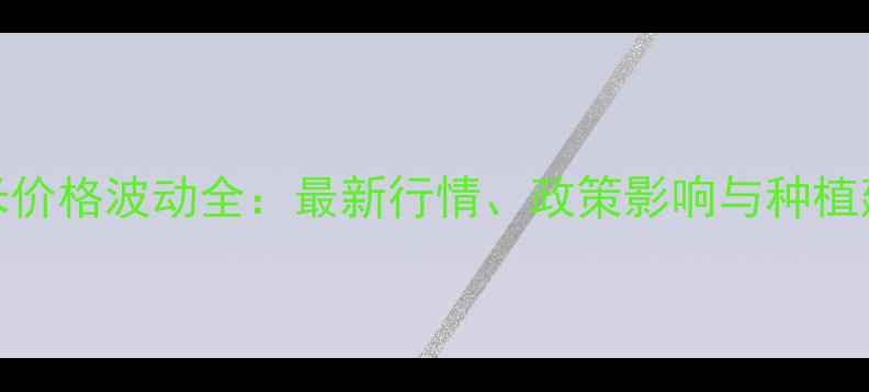 图片 玉米价格波动全：最新行情、政策影响与种植建议