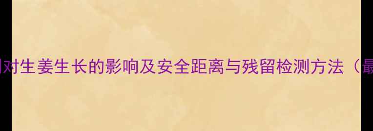 图片 玉米除草剂对生姜生长的影响及安全距离与残留检测方法（最新研究）1