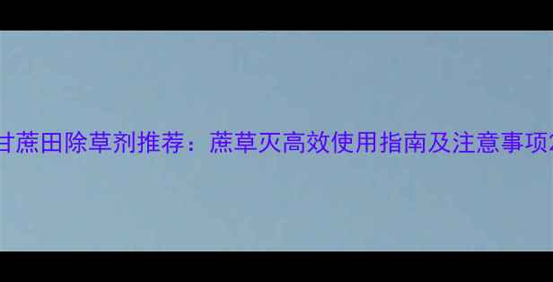 图片 甘蔗田除草剂推荐：蔗草灭高效使用指南及注意事项2