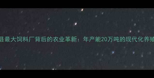 图片 菏泽单县最大饲料厂背后的农业革新：年产能20万吨的现代化养殖产业链