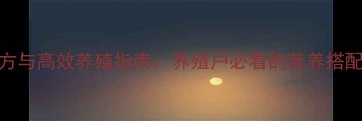 图片 蛋鸡饲料科学配方与高效养殖指南：养殖户必看的营养搭配与成本控制策略