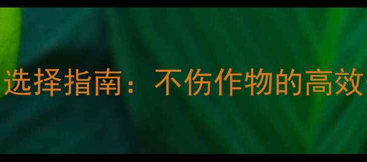 图片 谷子田除草剂选择指南：不伤作物的高效安全用药方案