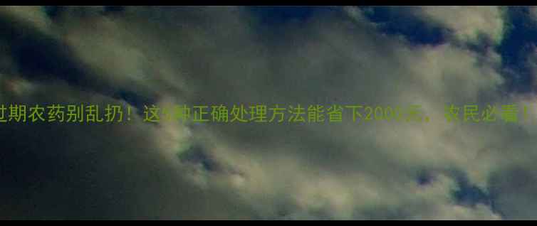 图片 过期农药别乱扔！这5种正确处理方法能省下2000元，农民必看！2