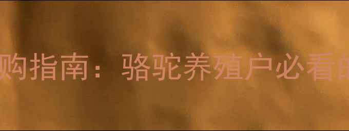 图片 骆驼饲料厂家分布及选购指南：骆驼养殖户必看的产业地图与选品攻略1