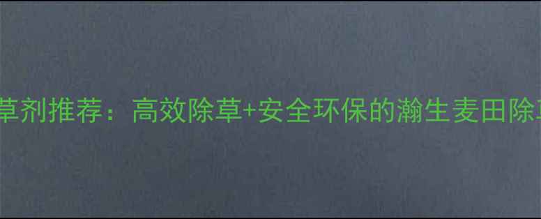 图片 麦田除草剂推荐：高效除草+安全环保的瀚生麦田除草剂全2