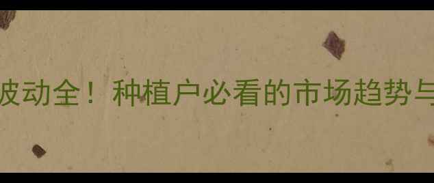 图片 黄豆价格波动全！种植户必看的市场趋势与应对策略