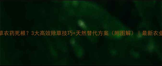 图片 🌱杂草农药死根？3大高效除草技巧+天然替代方案（附图解）｜最新农业攻略