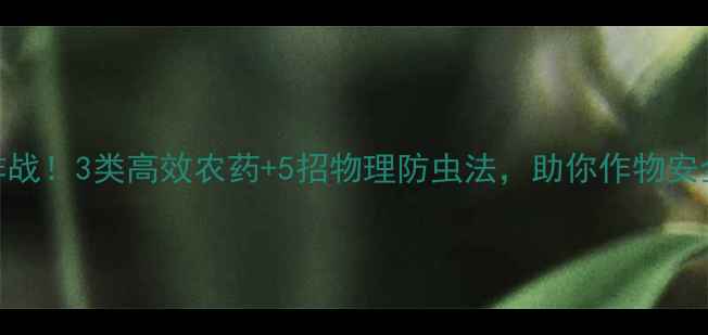 图片 🌱蚜虫大作战！3类高效农药+5招物理防虫法，助你作物安全度夏👩🌾