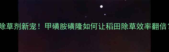 图片 🌱除草剂新宠！甲磺胺磺隆如何让稻田除草效率翻倍？2