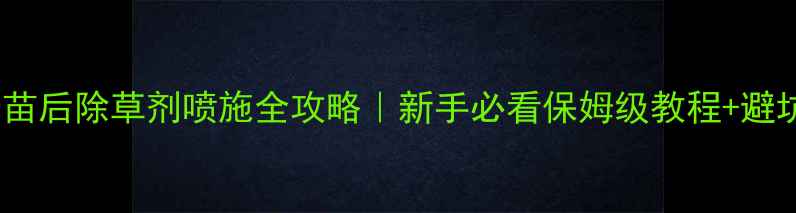 图片 🌽玉米苗后除草剂喷施全攻略｜新手必看保姆级教程+避坑指南1