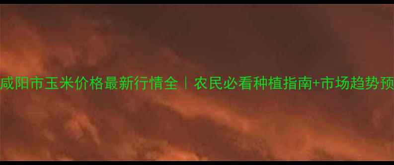 图片 🌾咸阳市玉米价格最新行情全｜农民必看种植指南+市场趋势预测