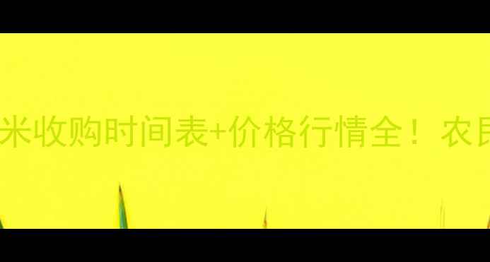 图片 🌾商丘玉米收购时间表+价格行情全！农民必看💰2