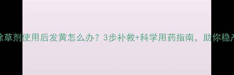 图片 🌾小麦除草剂使用后发黄怎么办？3步补救+科学用药指南，助你稳产增收！