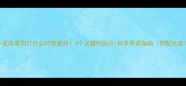 图片 🌾小麦除草剂打什么时候最好？3个关键时间点+科学用药指南（附配比表）🌾