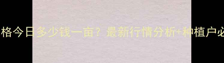 图片 🌾江苏玉米价格今日多少钱一亩？最新行情分析+种植户必看种植建议1