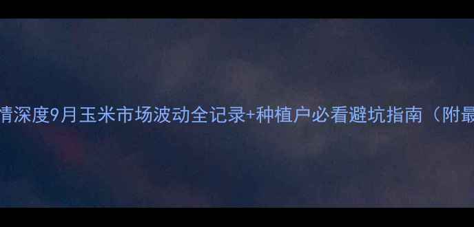 图片 🌾玉米价格行情深度9月玉米市场波动全记录+种植户必看避坑指南（附最新产区报价）