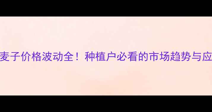 图片 🌾玉米麦子价格波动全！种植户必看的市场趋势与应对策略