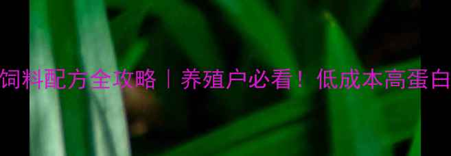 图片 🌾芝麻粕饲料配方全攻略｜养殖户必看！低成本高蛋白配比方案