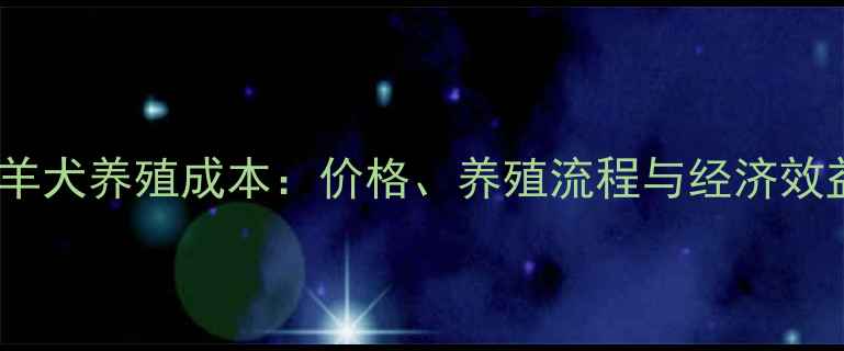 图片 🌾荷兰牧羊犬养殖成本：价格、养殖流程与经济效益全指南1