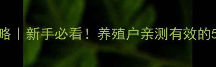 图片 🌾饲料发酵剂使用全攻略｜新手必看！养殖户亲测有效的5大黄金法则+避坑指南1