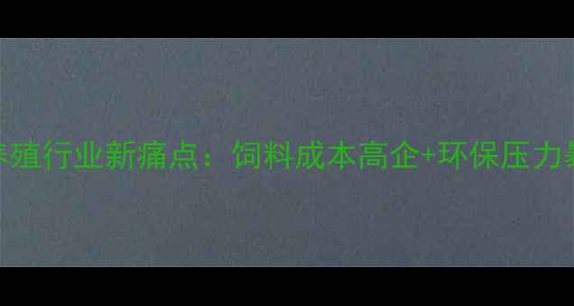 图片 💡养殖行业新痛点：饲料成本高企+环保压力暴增