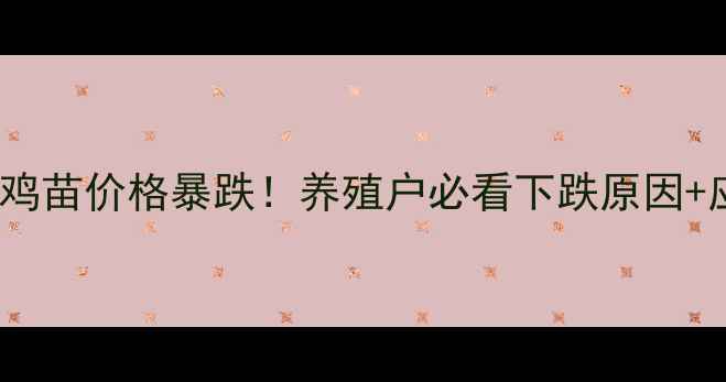 图片 📌最新行情10鸡苗价格暴跌！养殖户必看下跌原因+应对策略全🐔1