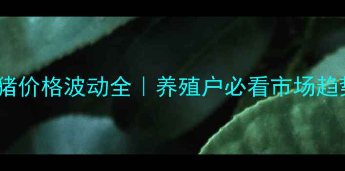 图片 🔥广东10月生猪价格波动全｜养殖户必看市场趋势+养殖技巧🔥