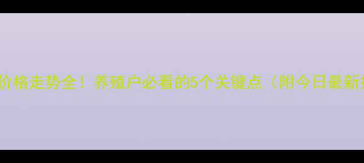 图片 🔥成鸭价格走势全！养殖户必看的5个关键点（附今日最新报价）2