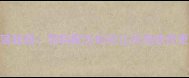 图片 🔥科学养殖秘籍：饲料配方如何让肉鸡体质更健壮？🐔