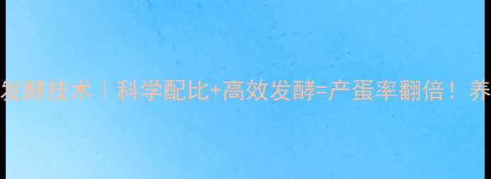 图片 🔥鸡饲料发酵技术｜科学配比+高效发酵=产蛋率翻倍！养殖户必看