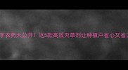 草字农药大公开这5款高效灭草剂让种植户省心又省力